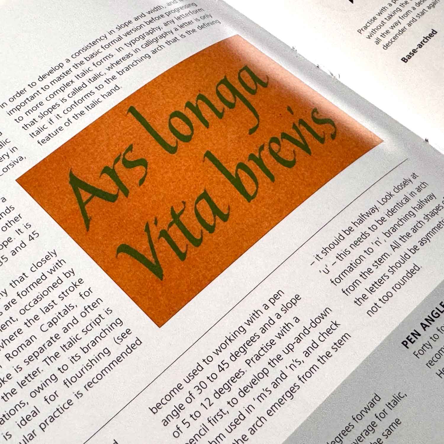 Kalligraphische Schrift Italic