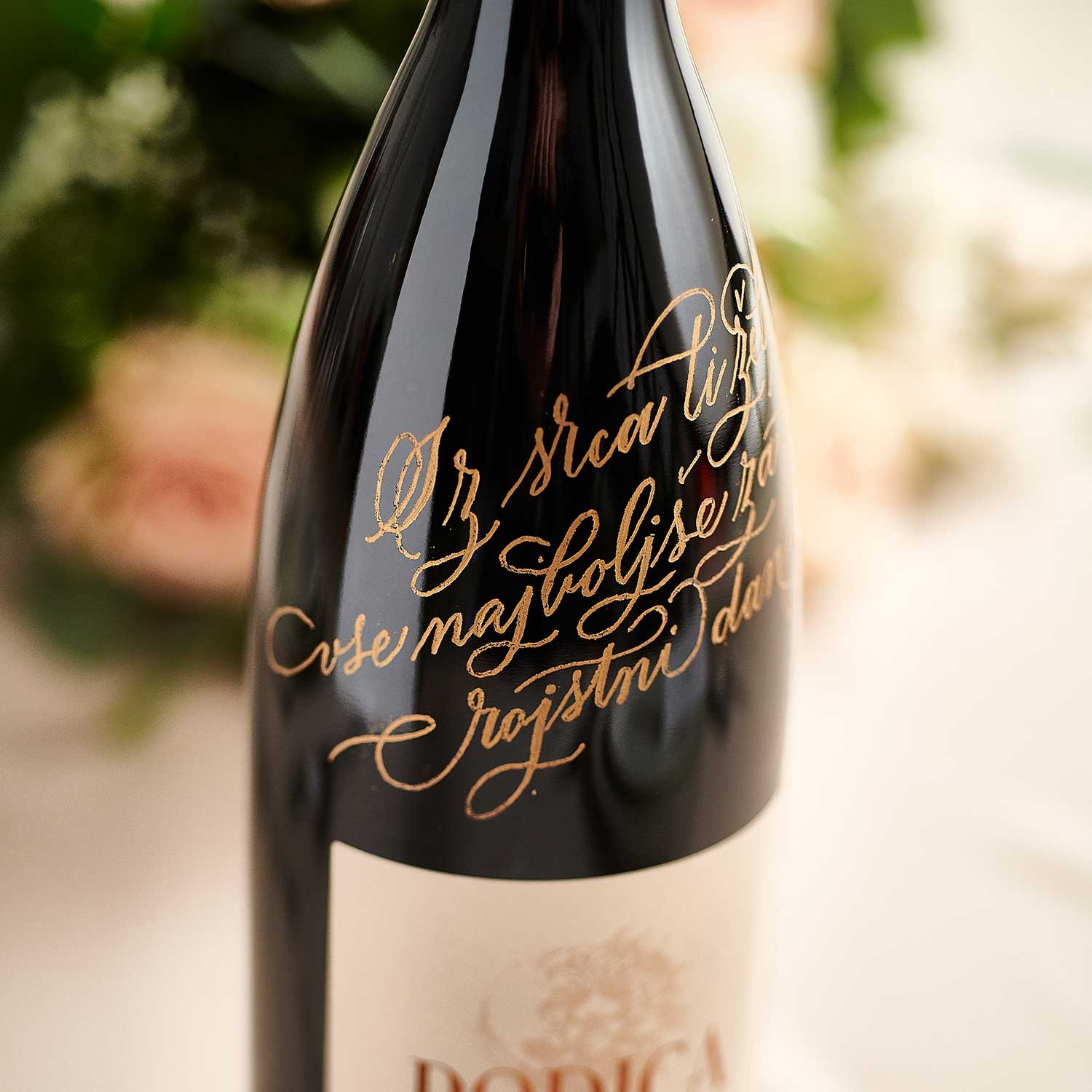 Steklenica z voščilom Unikatno darilo z graviranim sporočilom