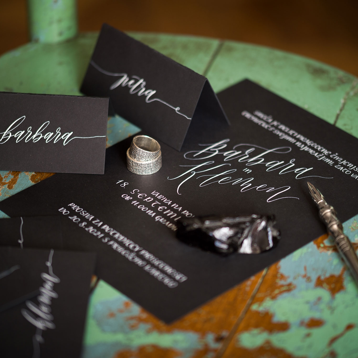 Black wedding invitations for your wedding Wedding invitations with calligraphy