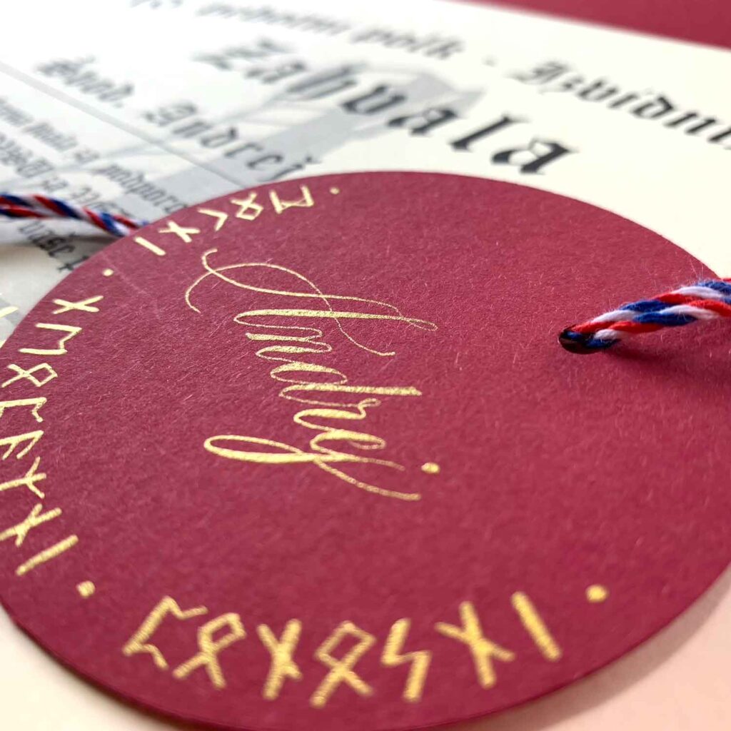 Calligraphy on a thank you note