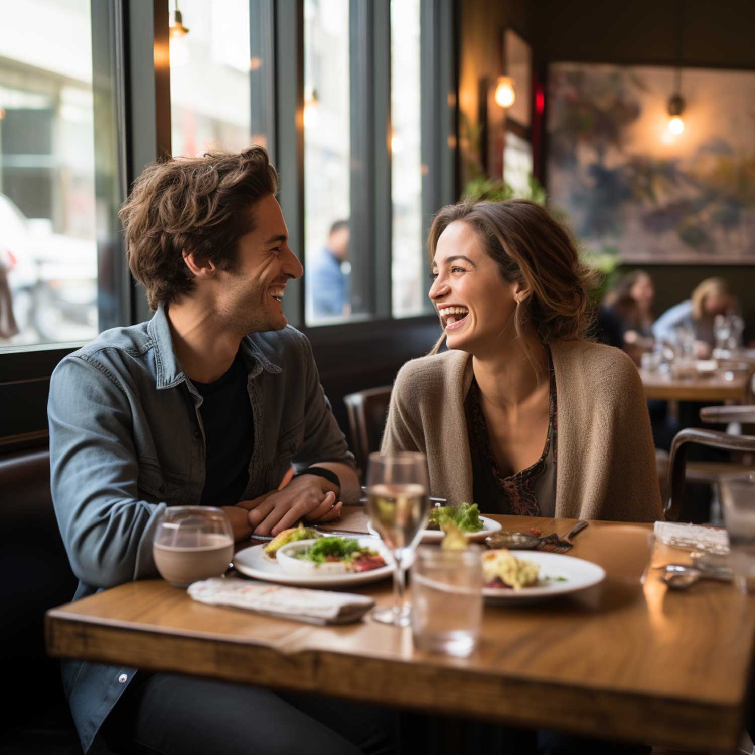 Junges Paar im Gespräch