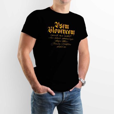 T-Shirt Primož Trubar - Kaligrafski napis